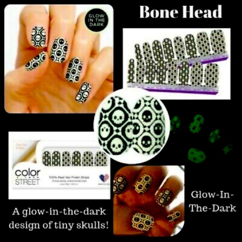 Color Street Retired Glow in the Dark Bonehead Set
